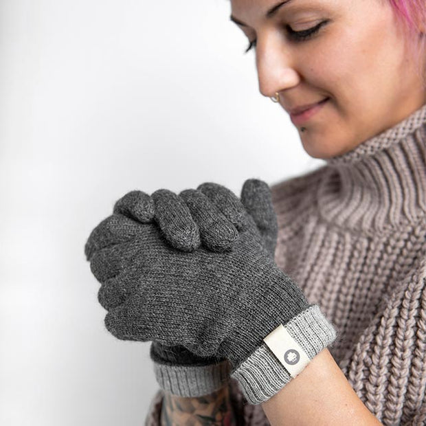 Alpaca Gloves - Dark Grey