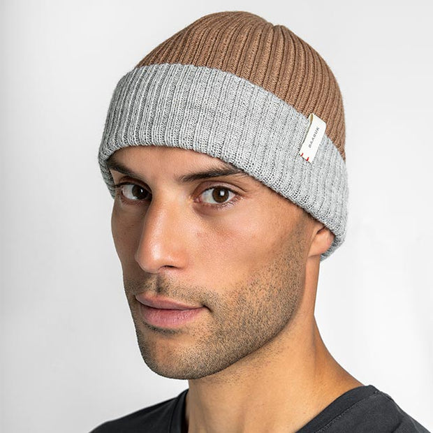 Alpaca Beanies - Reversible Camel