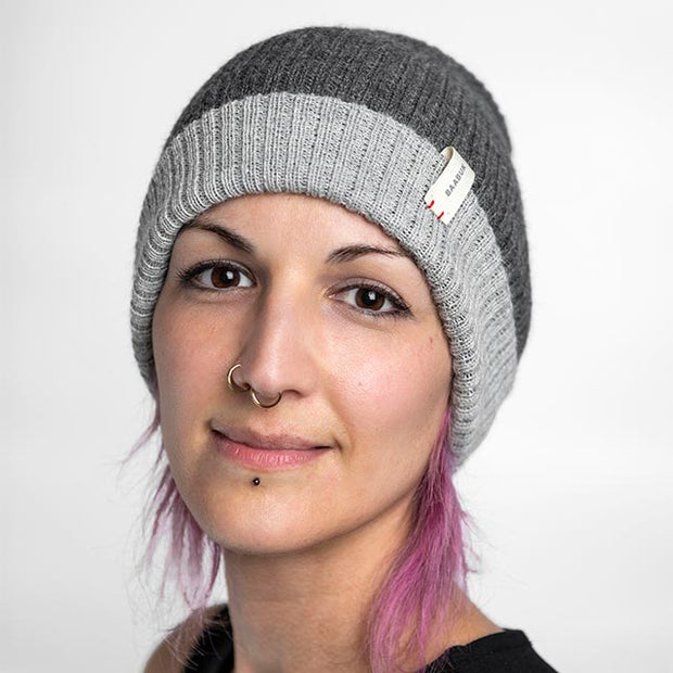 Alpaca Beanies - Reversible Dark Grey