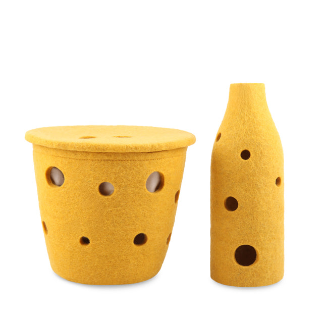 Wool Basket Small - Swiss Cheese