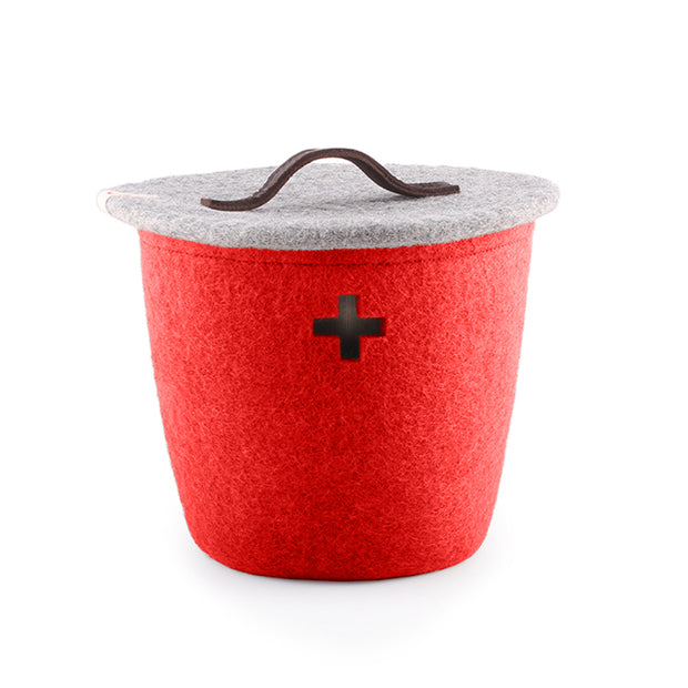 Wool Basket Small - Swiss Red